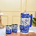 Aluminium Jug Set with 2 Glass Tumblers – 21 cm for kitchen décor ,Table Top , And Home Decoration