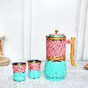 Aluminium Jug Set with 2 Glass Tumblers – 21 cm for kitchen décor ,Table Top , And Home Decoration